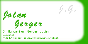 jolan gerger business card